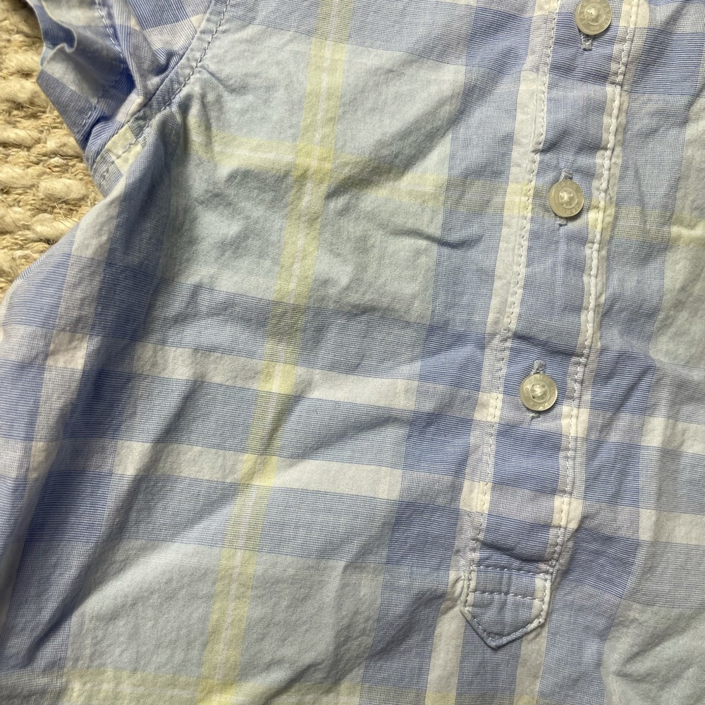 Janie and Jack Blue Green Plaid Polo One Piece Size 6 to 12 Months - Picture 4 of 5